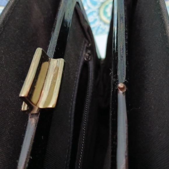 Vintage Nat Lewis Patent Leather Top Handle Handbag - Picture 10 of 13
